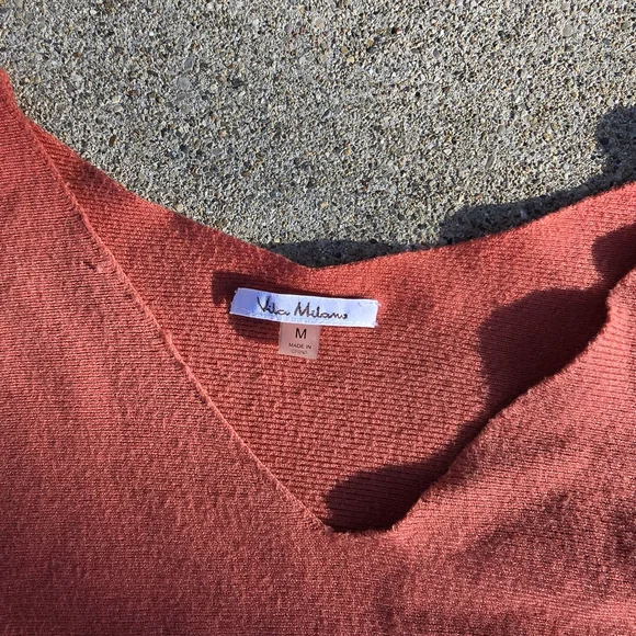 Stylish Terracotta V-Neck Sweater Vila Milano - Picture 3 of 3